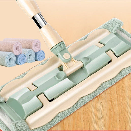 🔥Flat Mop with Stainless Steel Handle with Reusable Washable Mop Cloths