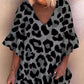 Leopard Print V-Neck Ruffle Dress
