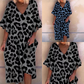 Leopard Print V-Neck Ruffle Dress