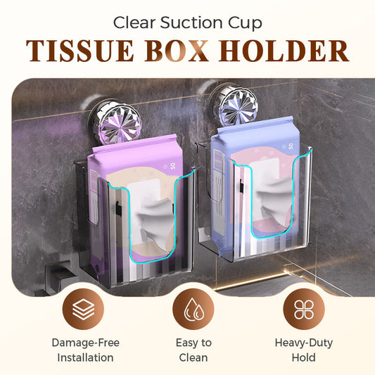 Clear Suction Cup Tissue Box Holder
