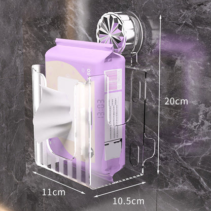 Clear Suction Cup Tissue Box Holder