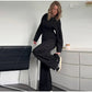 Women's set: slim-fit sweatshirt and wide-legged trousers