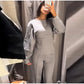 Women's set: slim-fit sweatshirt and wide-legged trousers