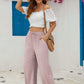 Solid Color Drawstring Casual Pants