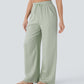 Solid Color Drawstring Casual Pants