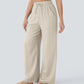 Solid Color Drawstring Casual Pants