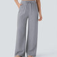 Solid Color Drawstring Casual Pants