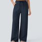 Solid Color Drawstring Casual Pants