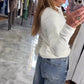 Slim-Fit Button Long-Sleeve Top