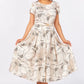 Women's Elegant Floral Print Short Sleeve Dress