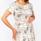Women's Elegant Floral Print Short Sleeve Dress