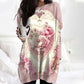 Loose Printed Long Sleeve Midi Dress