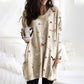 Loose Printed Long Sleeve Midi Dress