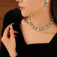 Retro Stud Earrings and Necklace Set for Women