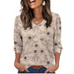 Solid-Color Printed, Elegant Puffy Long-Sleeved Shirt