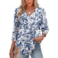 Solid-Color Printed, Elegant Puffy Long-Sleeved Shirt
