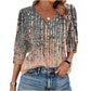Solid-Color Printed, Elegant Puffy Long-Sleeved Shirt