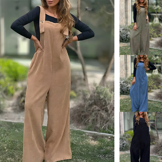 Women’s Fashion Solid Color Wide Leg Dungarees