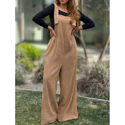 Women’s Fashion Solid Color Wide Leg Dungarees