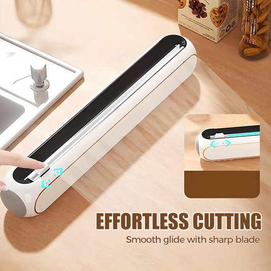 Magnetic Plastic Wrap Dispenser With Slide Cutter