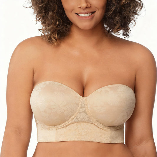 Plus Size Strapless Bra with Lift Support